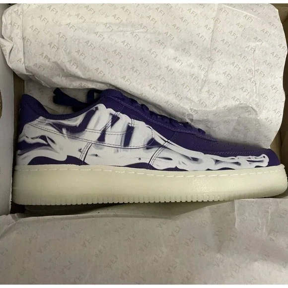 NEW Nike Air Force Low '07 QS Purple Skeleton CU8067-500 Sz US